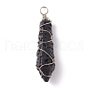 Natural Mixed Gemstone Pointed Pendants PALLOY-JF01162-2