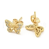 Brass Micro Pave Cubic Zirconia Ear Studs EJEW-P261-23A-G-2