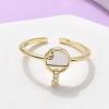 Brass Micro Pave Clear Cubic Zirconia Cuff Rings for Women RJEW-C126-08G-2
