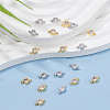 FIBLOOM 20Pcs 2 Colors Rack Plating Brass Pave Clear Cubic Zirconia Connector Charms KK-FI0001-05-4