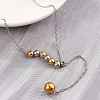 304 Stainless Steel Round Beaded Cable Chain Necklaces NJEW-D319-02A-GP-2