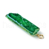 20Pcs Electroplated Natural Quartz Crystal Pendants PALLOY-AB00141-4