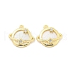 Brass Pave Shell Pendants KK-Z044-02G-1