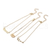 3Pcs Alloy Rhinestones Anklets AJEW-S083-01G-05-2