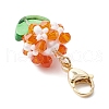 Flower Glass Pendant Decorations HJEW-MZ00218-02-4