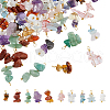 SUPERFINDINGS 60Pcs 10 Styles Natural & Synthetic Mixed Gemstone Pendants KK-FH0007-39-1