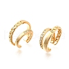 Brass Micro Pave Clear Cubic Zirconia Cuff Earrings EJEW-F370-01G-2