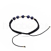 Adjustable Natural Lapis Lazuli(Dyed) Braided Bead Bracelets BJEW-JB04599-05-2