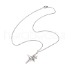 Star Alloy Cable Chain Pendant Necklaces for Women NJEW-JN05039-4