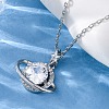 Brass Micro Pave Cubic Zirconia Star Pendant Necklaces for Women NJEW-S447-01P-3