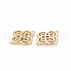 Brass Micro Pave Clear Cubic Zirconia Connector Charms KK-S356-712-2