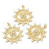 Rack Plating Brass Micro Pave Cubic Zirconia Pendants KK-A185-30G-1