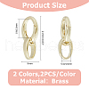 GOMAKERER 4Pcs 2 Colors Brass Spring Gate Rings FIND-GO0001-39-2