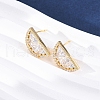 Brass Micro Pave Clear Cubic Zirconia Stud Earrings EJEW-Q015-15G-3