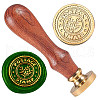 Golden Plated Brass Sealing Wax Stamp Head AJEW-WH0208-951-1