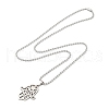 Non-Tarnish Religion 304 Stainless Steel Ball Chain Star Hamsa Hand Pendant Necklaces for Women Men NJEW-U005-05P-2