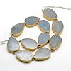Flat Teardrop Natural Blue Aventurine Beadd Strands G-N0119-05-1
