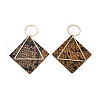 Brass with PU Leather Pendants FIND-Z048-08B-KCG-1