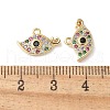 Brass Micro Pave Clear Cubic Zirconia Pendants KK-Q031-47G-03-3