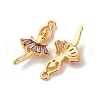 Brass Micro Pave Cubic Zirconia Pendants KK-K382-26G-02-2
