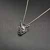 Alloy Ruby Rhinestone Pendant 667 Stainless Steel Chain Necklaces FS-WG7010E-02-1