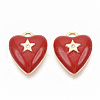 Brass Micro Pave Clear Cubic Zirconia Charms X-KK-T051-13G-NF-1