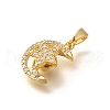 Brass Micro Pave Cubic Zirconia Pendents KK-R212-04G-01-2