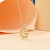 Alloy Textured Initial Pendant Necklaces FS-WG9837C-07-1