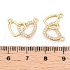 Brass Micro Pave Clear Cubic Zirconia Pendants KK-T073-22G-3