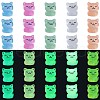 Olycraft 30Pcs 5 Colors Luminous Resin Cute Little Cat Ornaments RESI-SZ0003-43-1