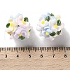 Luminous Polymer Clay Rhinestone Floral Ball Beads CLAY-U002-01G-5