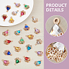 UNICRAFTALE 80Pcs 8 Colors Zinc Alloy with Cubic Zirconia Pendants FIND-UN0016-09-2