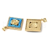 Rack Plating Brass Micro Pave Cubic Zirconia Pendants KK-P268-11D-G-3