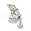 Butterfly Shape Brass Clear Cubic Spacer Bars KK-L075-010P-1
