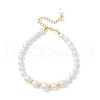 Shell Pearl Round Beads Bracelets & Necklaces Sets for Women SJEW-JS01321-3