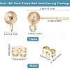Beebeecraft 10pcs Brass Ball Stud Earring Findings KK-BBC0011-13-2