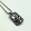 Punk Retro Stainless Steel Embossed Skull Pendant Hip-hop Street Style Necklaces for Men JJ4192-4
