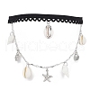 304 Stainless Steel Starfish & Shell & Turtle Tassel Thigh Leg Chains AJEW-AN00655-5
