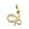 Brass Micro Pave Cubic Zirconia Pendants KK-Q066-08C-G-1