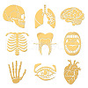 9Pcs 9 Styles Nickel Decoration Stickers DIY-WH0450-049-1