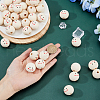 DICOSMETIC 40Pcs Printed Wood European Beads WOOD-DC0001-11-3