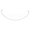 3mm Rond Shell Pearl Beaded Necklace for Women NJEW-JN05077-1