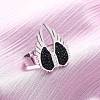 304 Stainless Steel with Rhinestone Finger Rings RJEW-Q020-17P-1