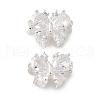 Brass Micro Pave Clear Cubic Zirconia Beads KK-G531-03S-1