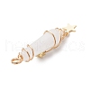 3Pcs 3 Styles Natural Quartz Crystal Pointed Copper Wire Wrapped Faceted Bullet Big Pendants PALLOY-JF03572-01-5