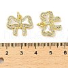 Brass Micro Pave Clear Cubic Zirconia Pendants KK-K365-25G-3