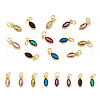 DICOSMETIC 16Pcs 8 Colors Real 18K Gold Plated Brass Micro Pave Cubic Zirconia Charms ZIRC-DC0001-07-1