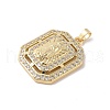 Brass Cubic Zirconia Pendants KK-Z050-32G-01-2