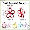 SUNNYCLUE 48Pcs 6 Colors Hollow Spray Painted Alloy Pendants FIND-SC0012-26-2