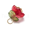 Glass Beads with Transparent Acrylic Bead Caps and Tibetan Style Alloy Daisy Spacer Beads and ABS Plastic Imitation Pearl Beads and Iron Bead Caps Pendants PALLOY-JF03629-5
